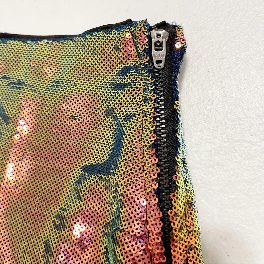 BLANKNYC Cosmic Charge Iridescent Sequin Multi Color Festival Shorts 26